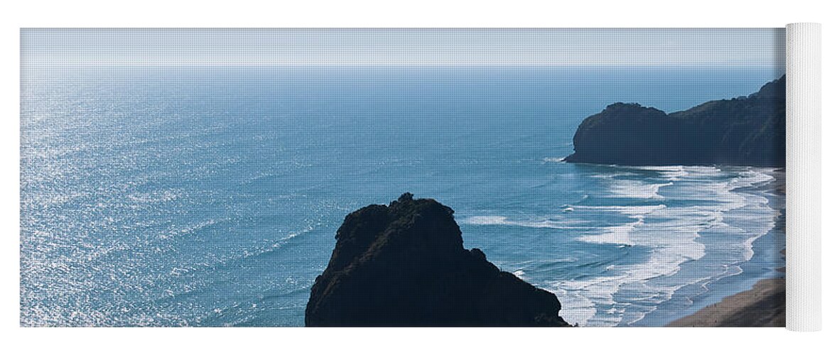 Sunset Yoga Mat featuring the photograph Piha Beach New Zealand by Yurix Sardinelly