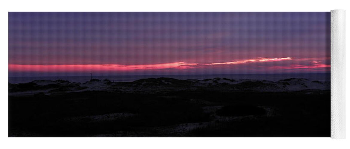 Sunrise Yoga Mat featuring the photograph Pink Sunrise Over The Dunes by Kim Galluzzo
