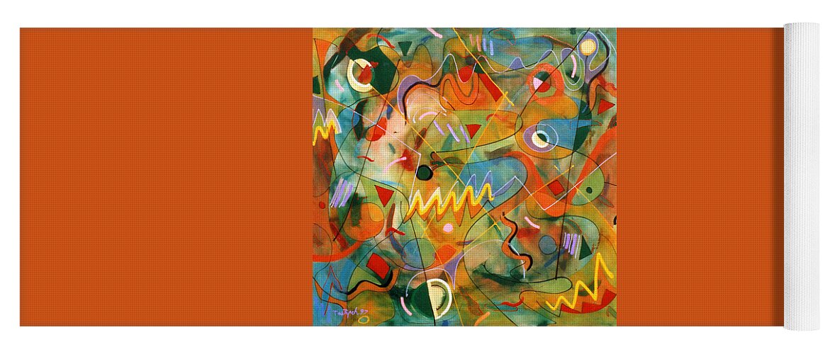 Abstract Yoga Mat featuring the painting Play With Me by Lynne Taetzsch