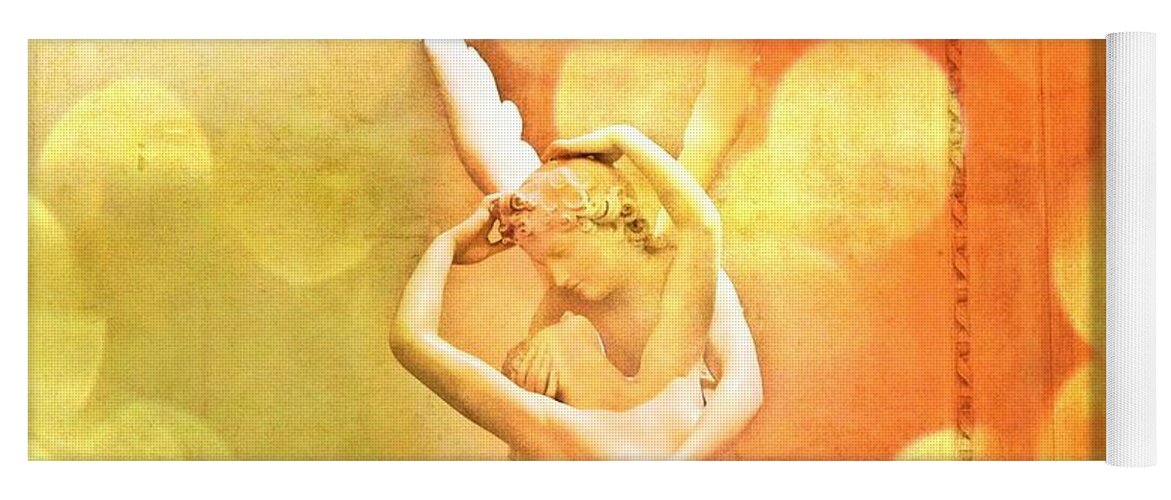 Psyche Revived By Cupid's Kiss Yoga Mat featuring the photograph Psyche Revived by Cupid's Kiss by Marianna Mills