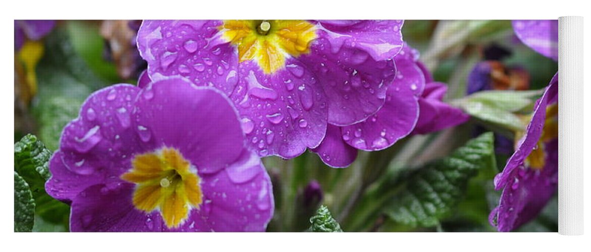 Primula Yoga Mat featuring the photograph Purple Rain by Rob Hemphill
