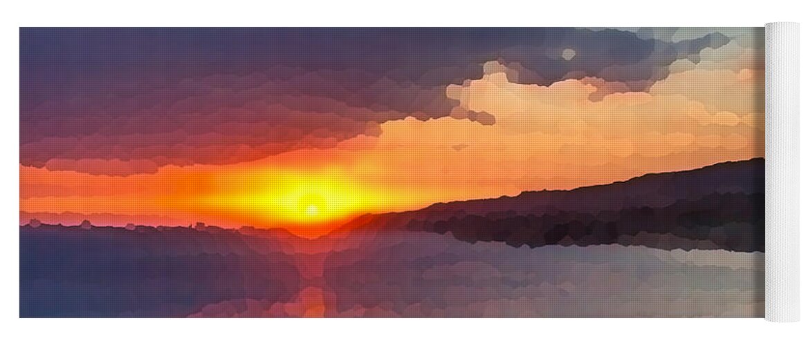 Sunset Yoga Mat featuring the photograph PV Sunset by Joe Schofield