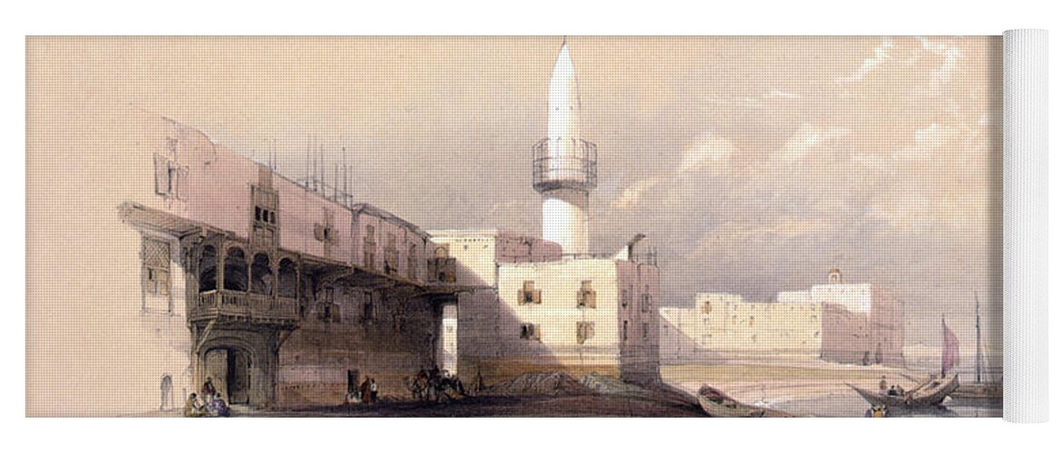 Suez Yoga Mat featuring the photograph Quay at Suez Febrary 11th 1839 by Munir Alawi