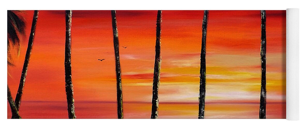 Sunset Yoga Mat featuring the painting Quiet Joy by Gina De Gorna