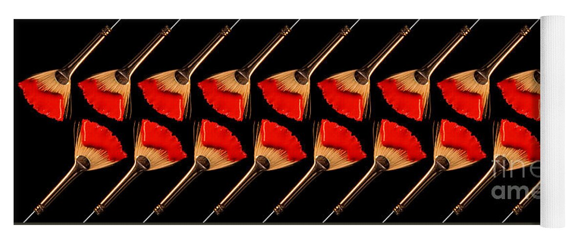 Brush Yoga Mat featuring the photograph Red Fan Dance by Andee Design
