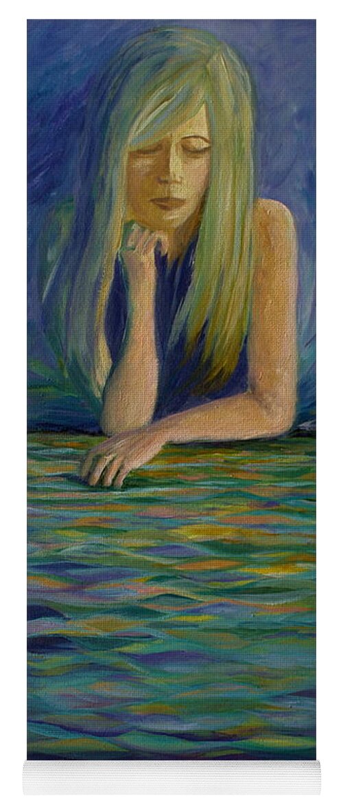 Portrait Yoga Mat featuring the painting Reflecting on my Youth by Jo Smoley