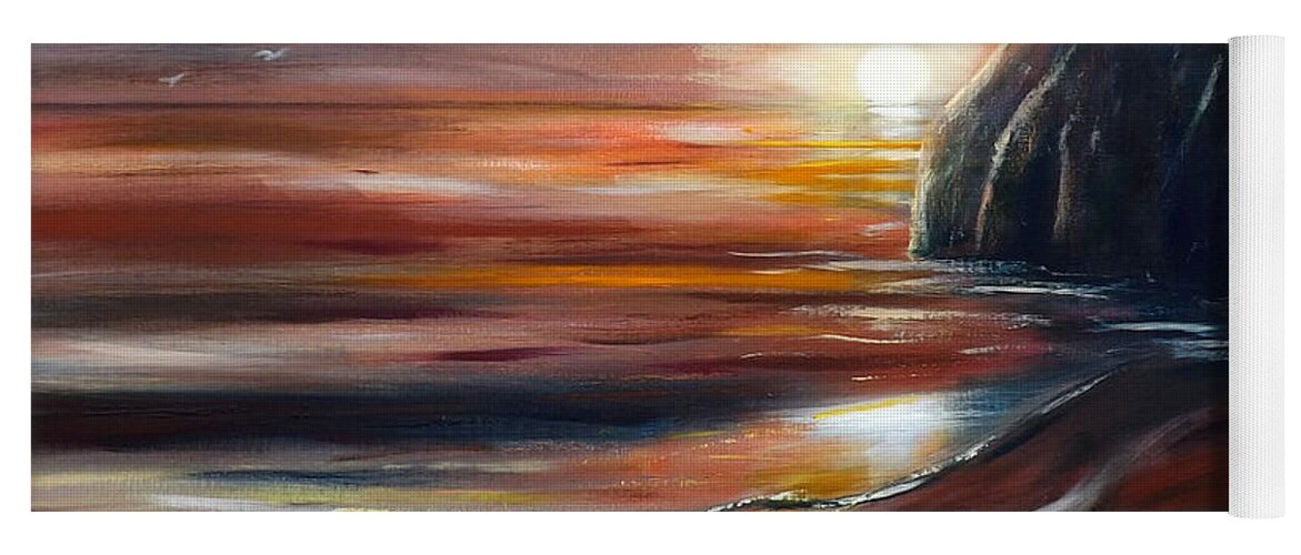 Sunset Yoga Mat featuring the painting Reflections by Gina De Gorna
