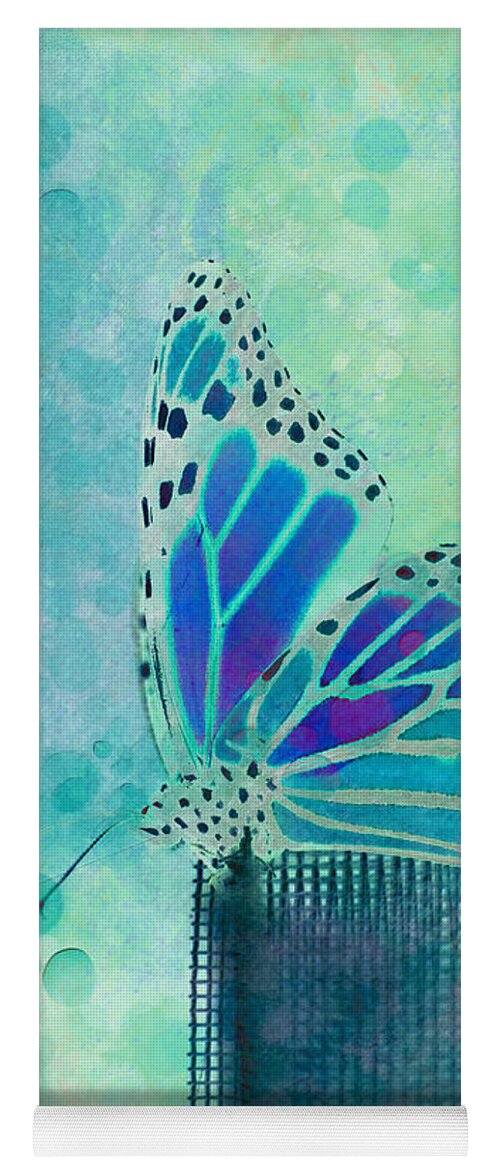 Butterfly Yoga Mat featuring the digital art Reve de Papillon - s02b by Variance Collections