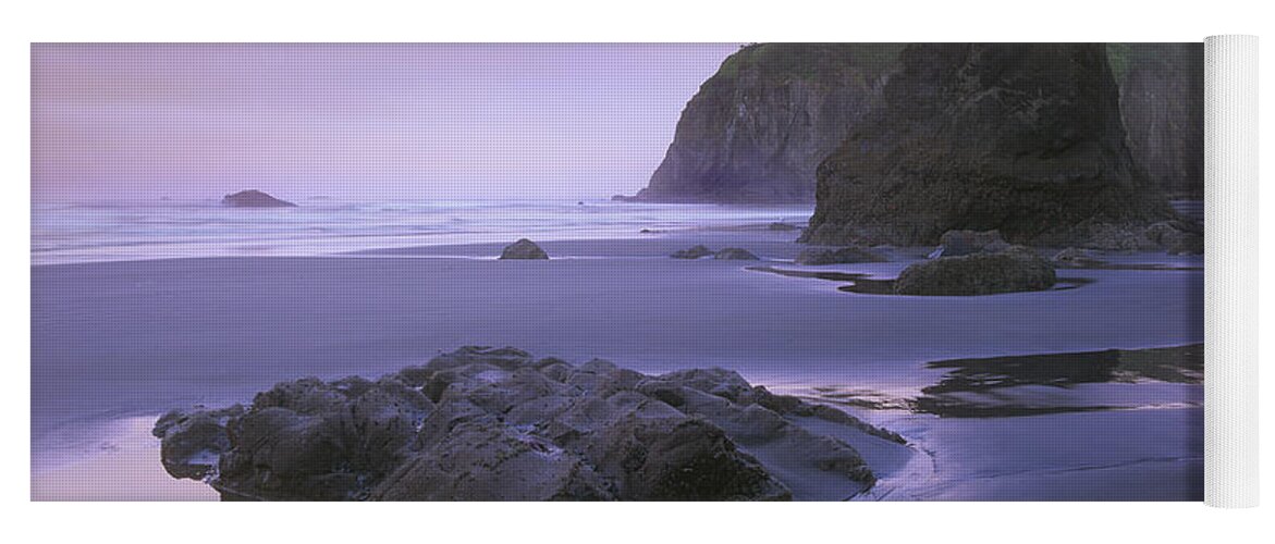 00177107 Yoga Mat featuring the photograph Ruby Beach With Seastacks And Boulders by Tim Fitzharris