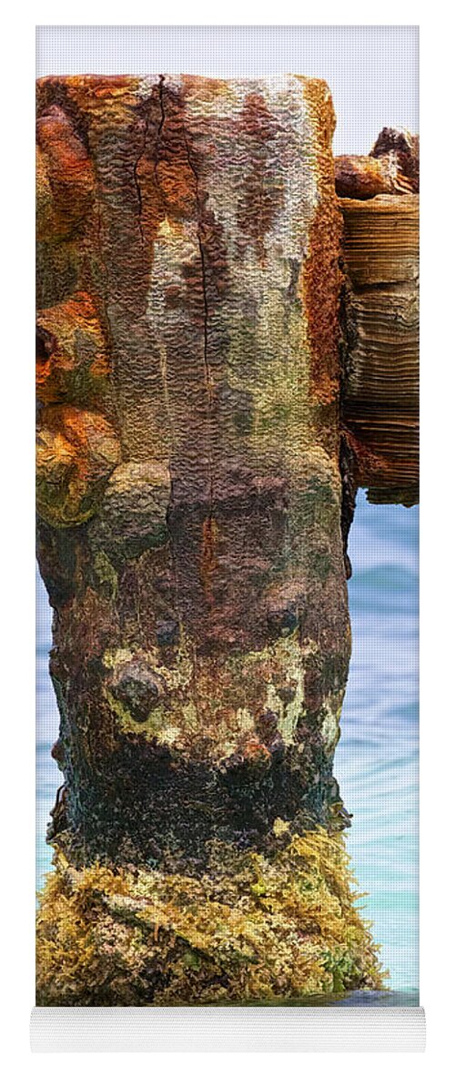 Aruba Yoga Mat featuring the photograph Rusted Dock Pier of the Caribbean II by David Letts