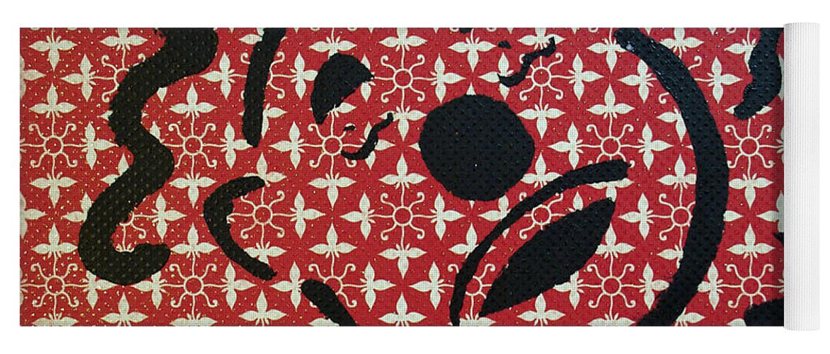 Tillie Of Asbury Park Yoga Mat featuring the painting Sad Clown on Red by Patricia Arroyo