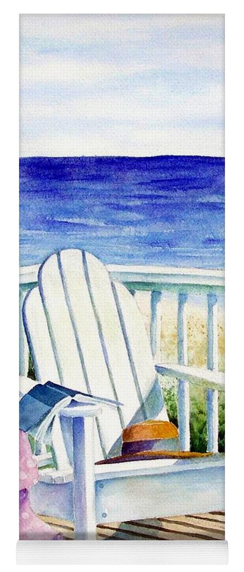Seascape Yoga Mat featuring the painting Seaside Serenity by Lyn DeLano