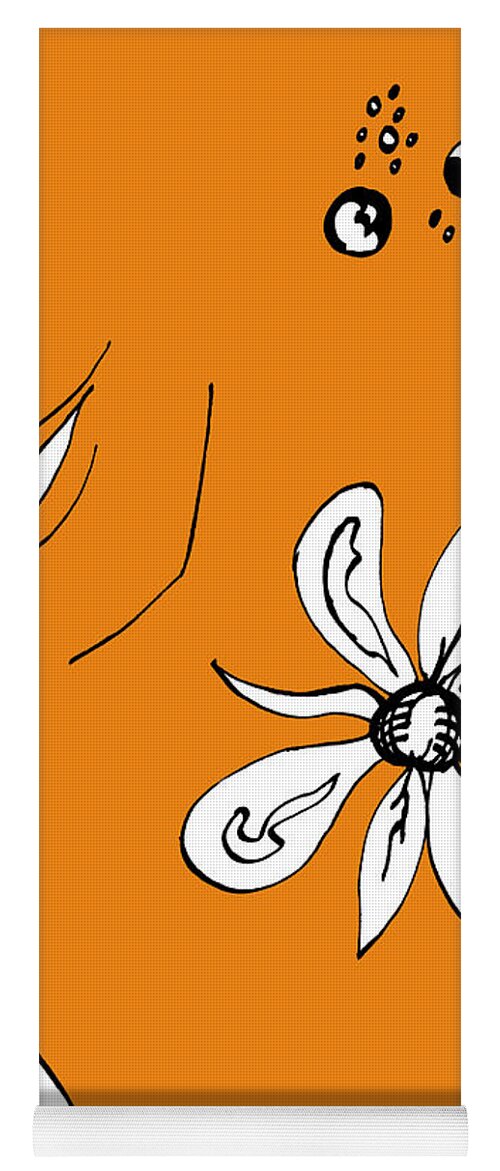Contemplation Yoga Mat featuring the digital art Serenity in Orange by Mary Mikawoz