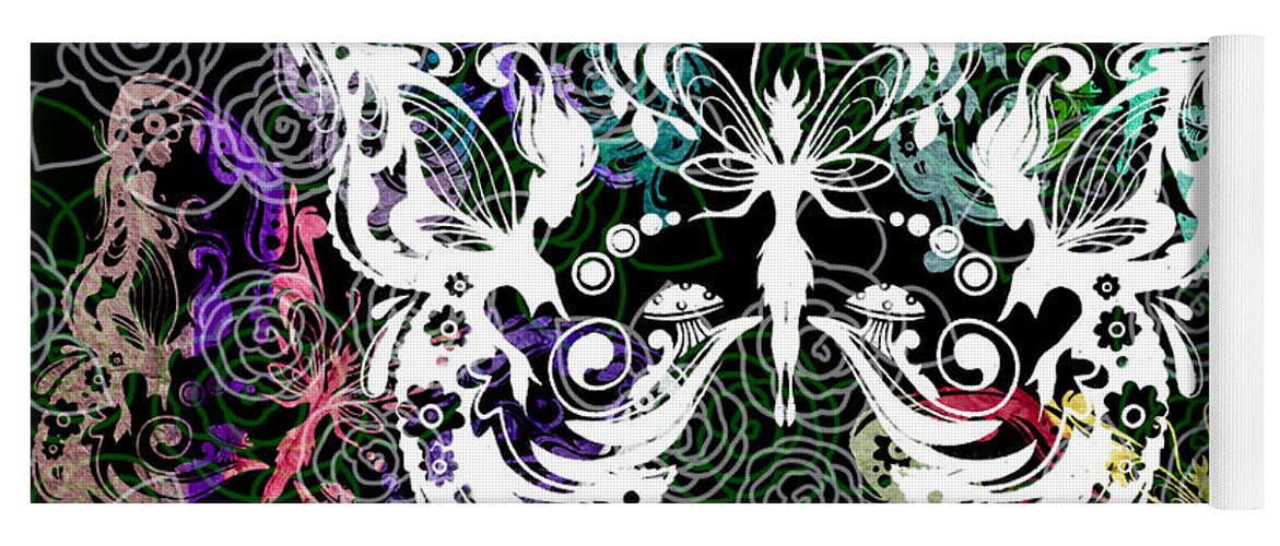 Silhouette Yoga Mat featuring the photograph Seven Butterflies by Angelina Tamez