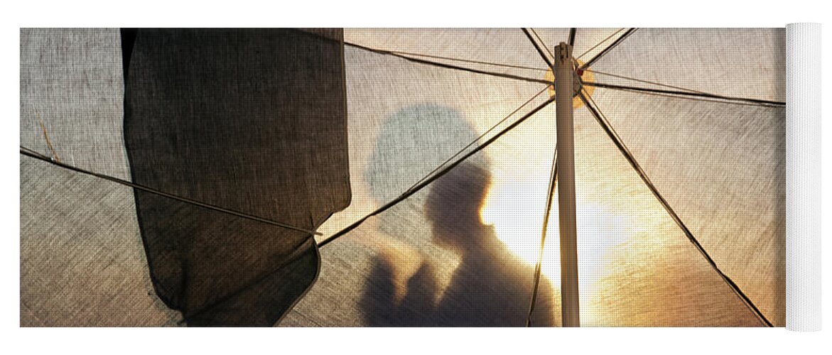 Shadow Yoga Mat featuring the photograph Shadow Of A Man by Madeline Ellis