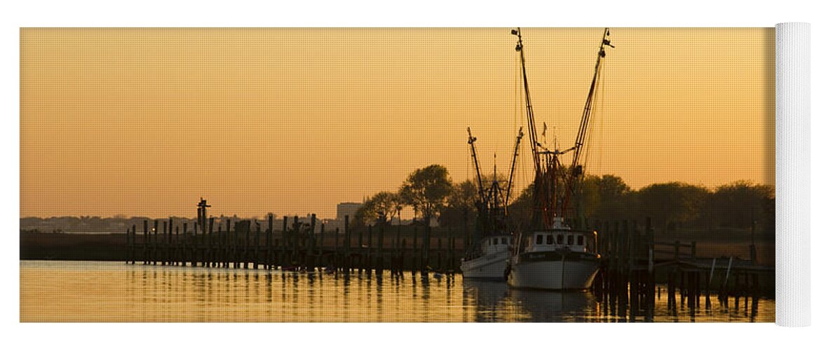 Shem Creek Yoga Mat featuring the photograph Shem Creek by Carrie Cranwill