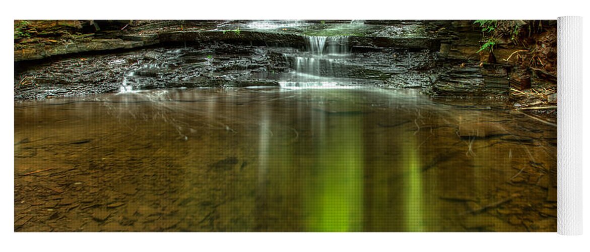 Green Mantle Yoga Mat featuring the photograph Small spirit of the falls by Jakub Sisak