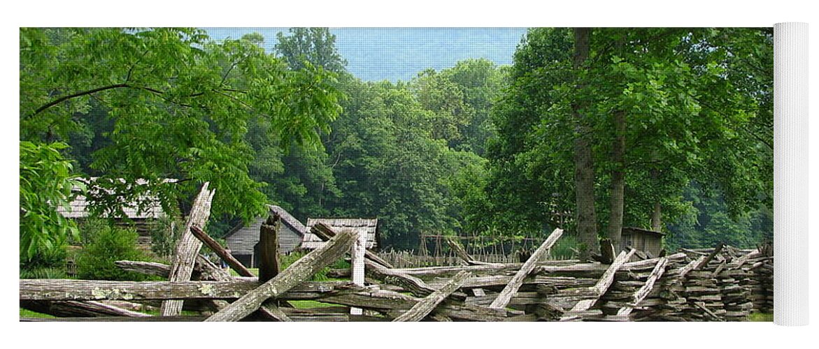 Fence Yoga Mat featuring the photograph Split Rail Fence by Carla Parris