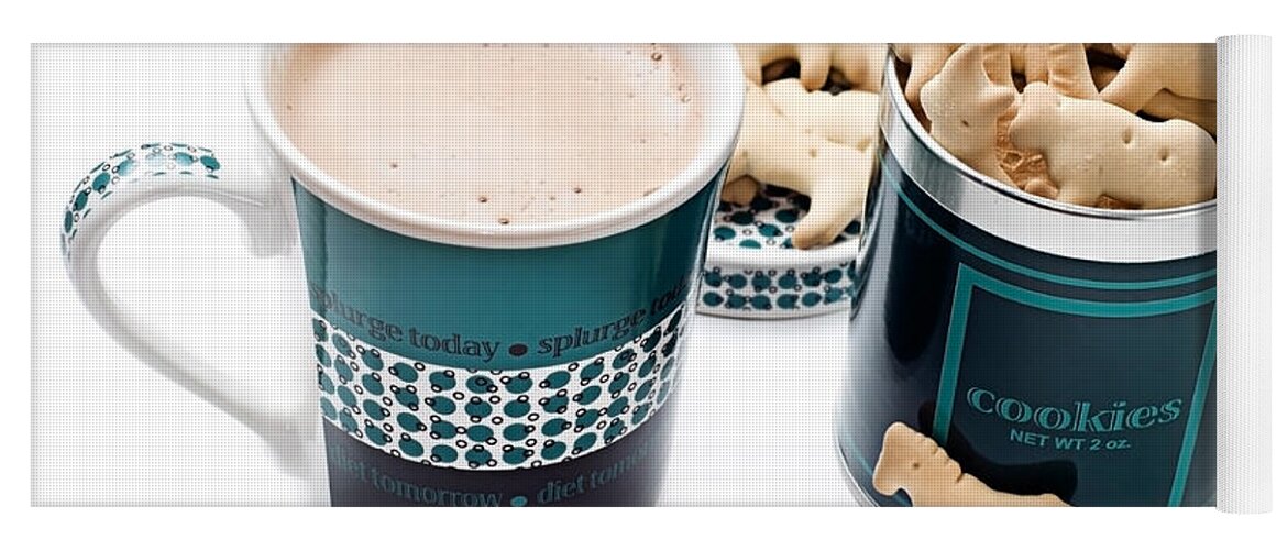 Cup Hot Cocoa Yoga Mat featuring the photograph Splurge Today Diet Tomorrow by Andee Design