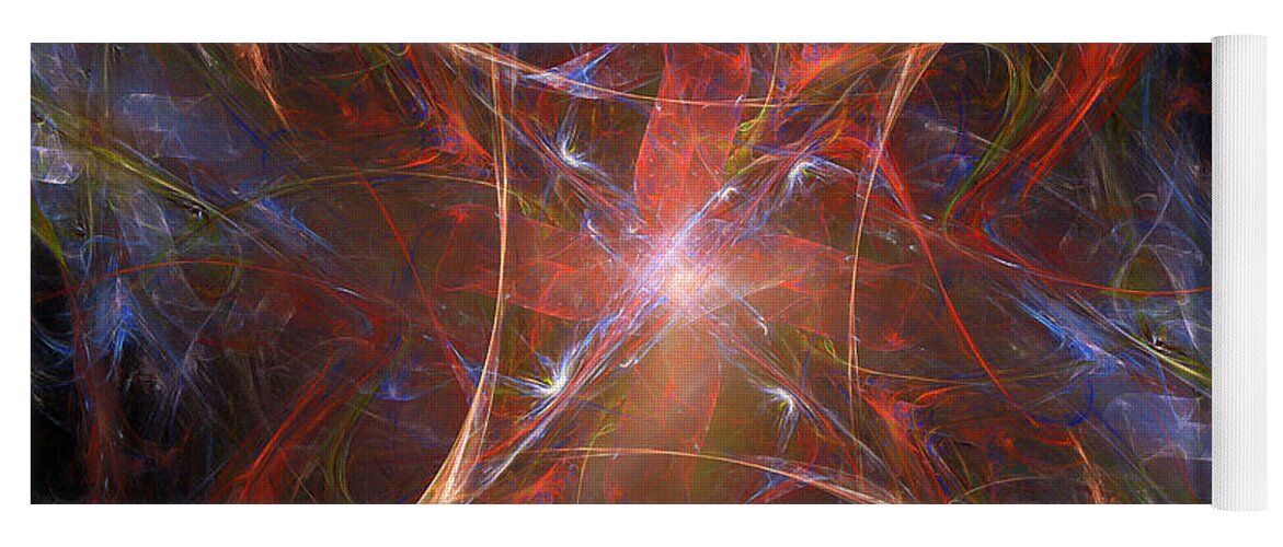 Blue Yoga Mat featuring the digital art Starburst by Ricky Barnard