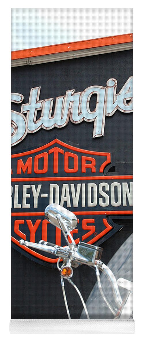 Sturgis Yoga Mat featuring the photograph Sturgis Harley store by Micah May