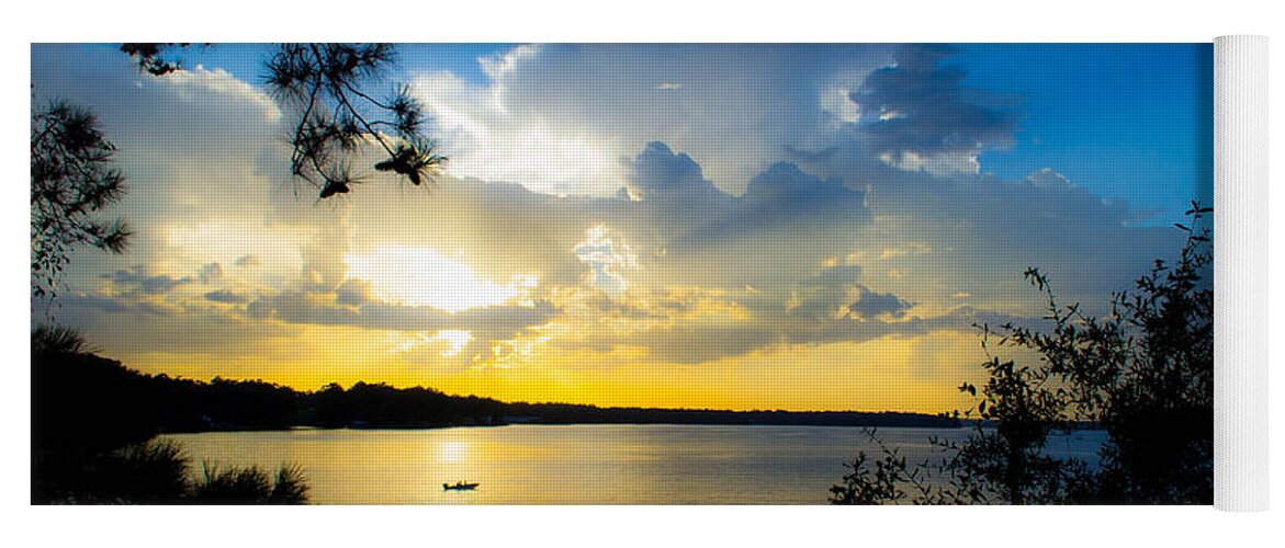 Lakes Yoga Mat featuring the photograph Sunset Fishing by Shannon Harrington
