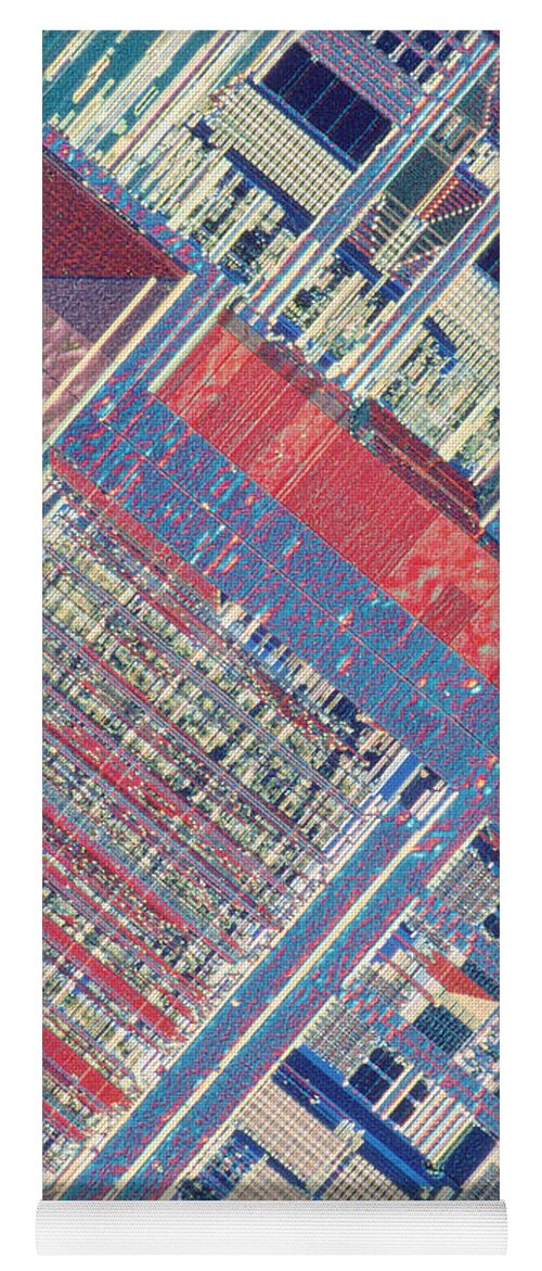 Microprocessor Yoga Mat featuring the photograph Surface Of Integrated Chip by Michael W. Davidson