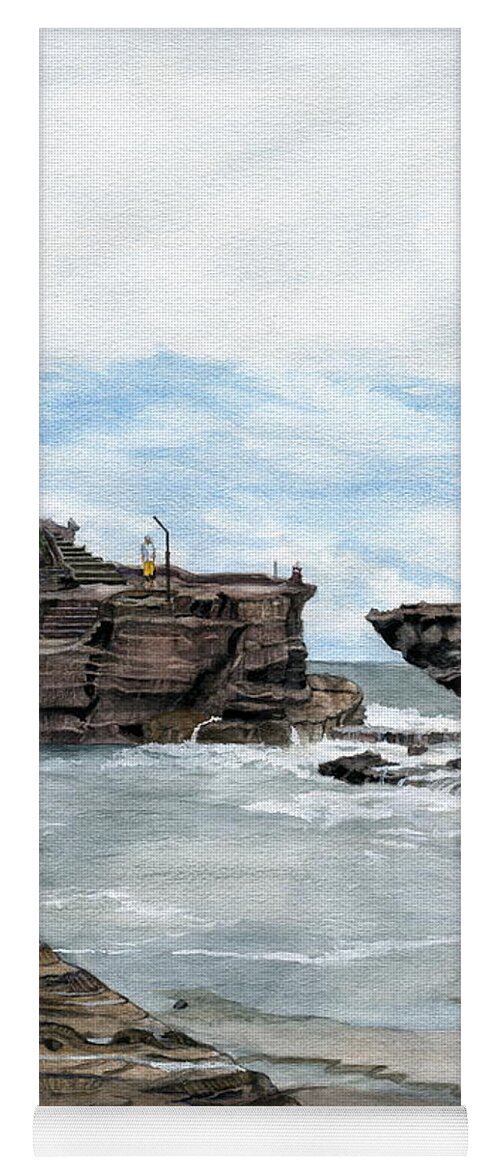 Bali Yoga Mat featuring the painting Tanah Lot Temple II Bali Indonesia by Melly Terpening