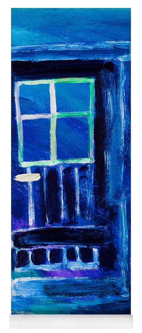 Blue Yoga Mat featuring the painting The Blue Door by Simon Bratt