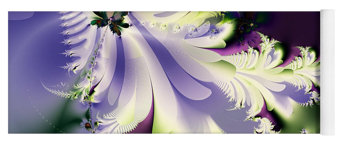 Fractal Yoga Mat featuring the digital art The Butterfly Effect . Version 2 . Square by Wingsdomain Art and Photography