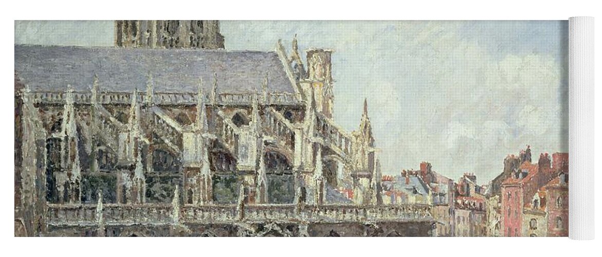 The Church Of St Jacques In Dieppe Yoga Mat featuring the painting The Church of Saint Jacques in Dieppe by Camille Pissarro