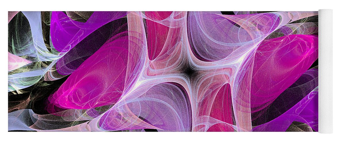 Andee Design Abstract Yoga Mat featuring the digital art The Dancing Princesses Abstract by Andee Design