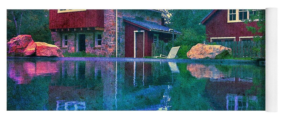 Pool Yoga Mat featuring the photograph The Guest Cottage by Kevyn Bashore