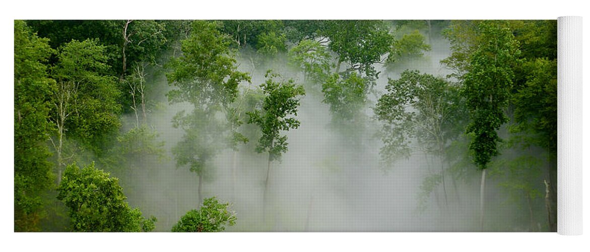 River Yoga Mat featuring the photograph The Mist in the valley by Mark Dodd