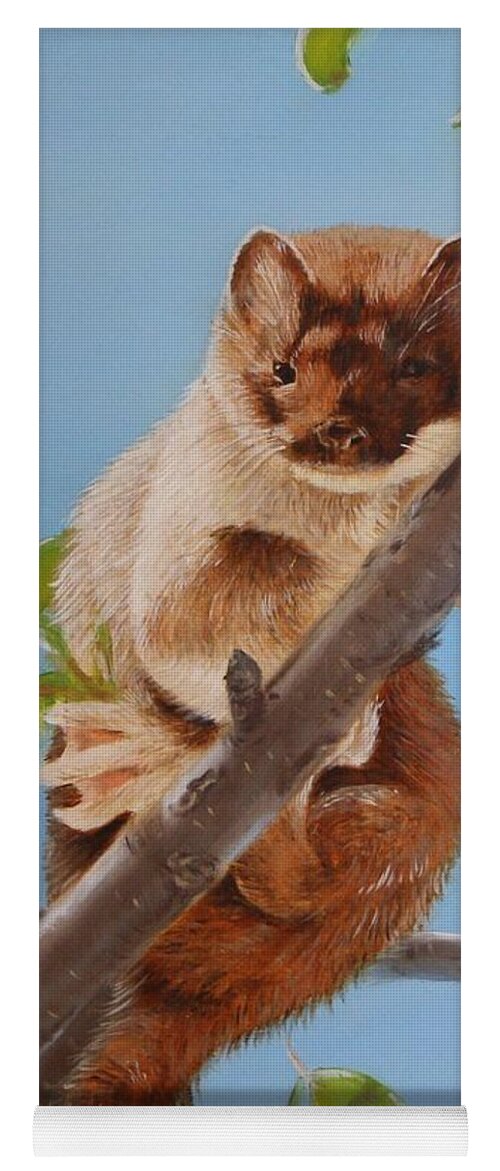 Weasel Yoga Mat featuring the painting The Weasel by Tammy Taylor