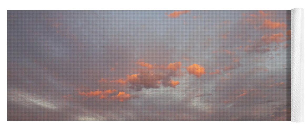 Landscape Yoga Mat featuring the photograph Three Pink Clouds Landscape by Donna L Munro