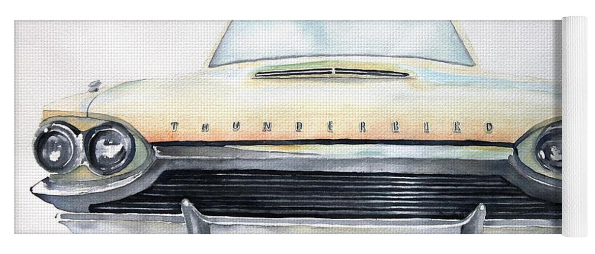 Car Yoga Mat featuring the painting Thunderbird by Ruth Kamenev