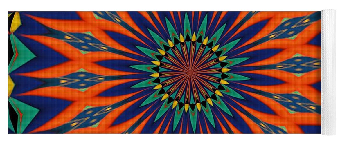 Orange Yoga Mat featuring the digital art Tropical Punch by Alec Drake