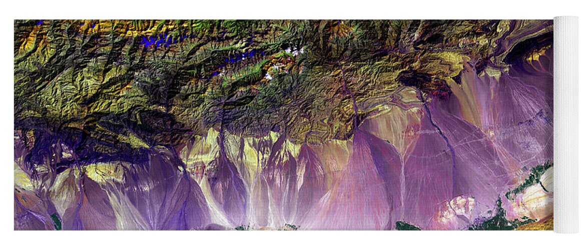 Usgs Yoga Mat featuring the photograph Turpan Depression, China by Nasa