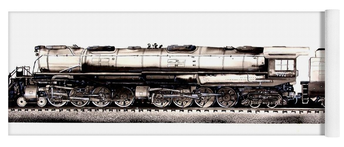 Railroad Yoga Mat featuring the painting Union Pacific 4-8-8-4 Steam Engine BIG BOY 4005 by J Vincent Scarpace