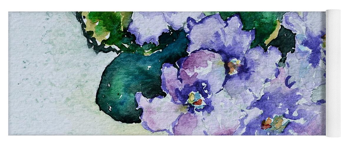 Violets Yoga Mat featuring the painting Violet Cluster by Beverley Harper Tinsley