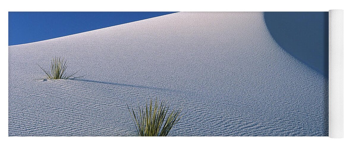 Mp Yoga Mat featuring the photograph White Dunes In Gypsum Dune Field, White by Konrad Wothe