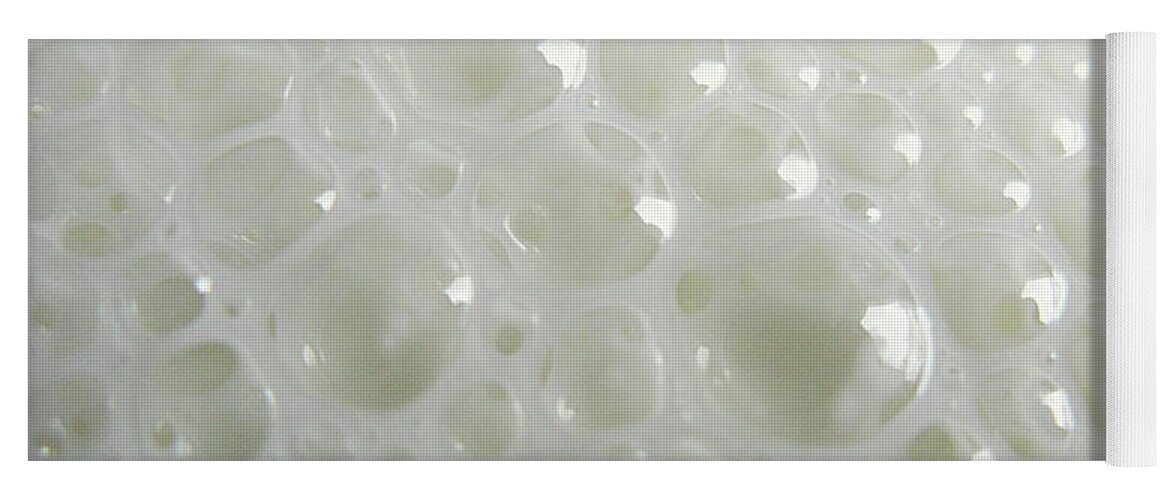 Bubble Yoga Mat featuring the photograph White Milk Bubbles by Ausra Huntington nee Paulauskaite