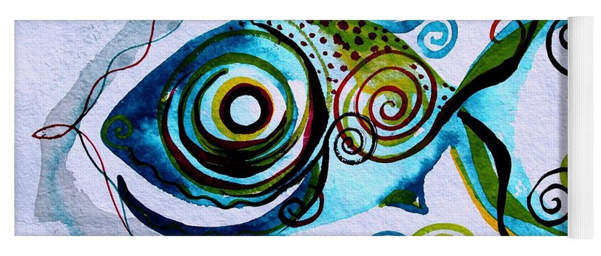 Paintings Yoga Mat featuring the painting WTFish 006 by J Vincent Scarpace