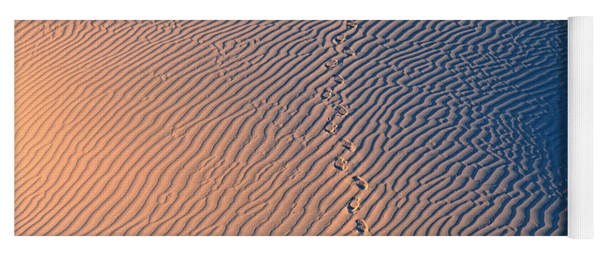 Death Valley National Park Yoga Mat featuring the photograph Tracks at First Light in Death Valley by Sandra Bronstein