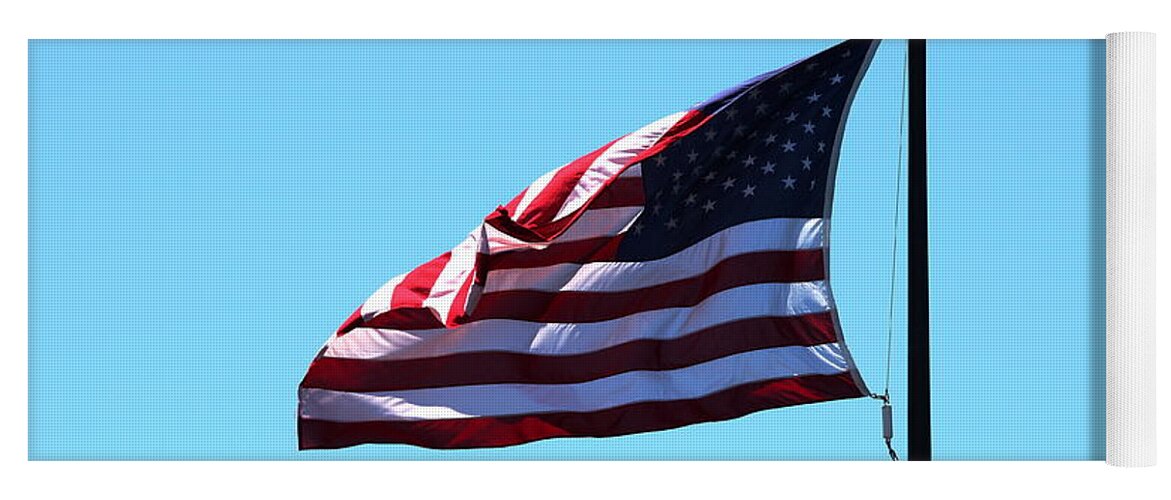 Flag Yoga Mat featuring the photograph USA Flag #1 by Henrik Lehnerer