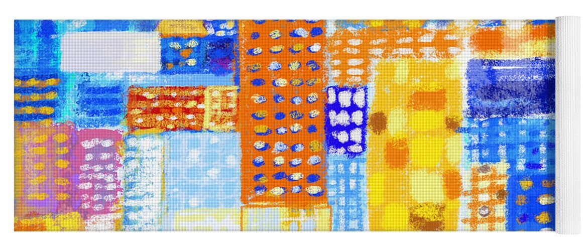 Abstract Yoga Mat featuring the painting Abstract City #1 by Setsiri Silapasuwanchai