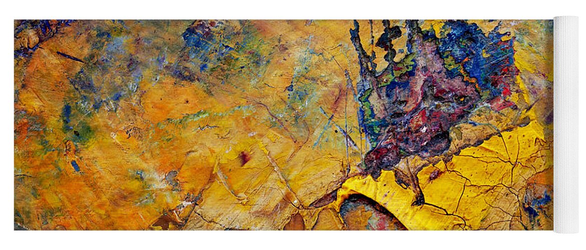 Abstract Yoga Mat featuring the painting Abstract Composition #1 by Michal Boubin