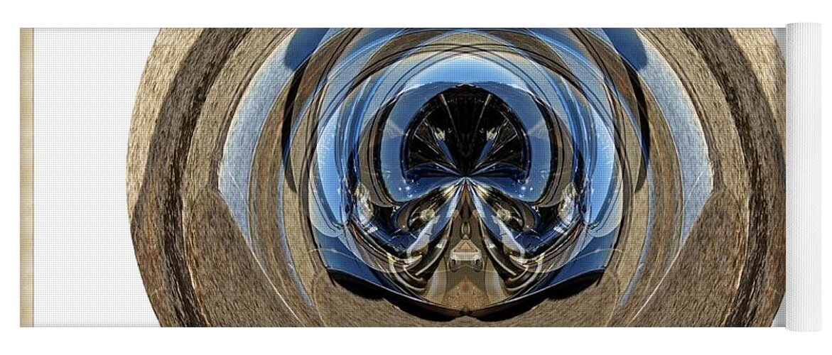 Cars Yoga Mat featuring the photograph Abstract motorcycle tail pipe #1 by Karl Rose