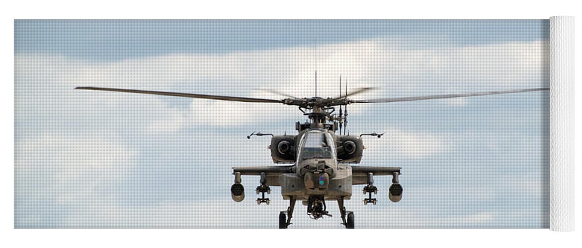 Helicopter Yoga Mat featuring the photograph AH-64 Apache #1 by Sebastian Musial